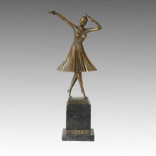 Статуя танцовщицы Бронзовая скульптура леди Мило, DH Chiparus TPE-190